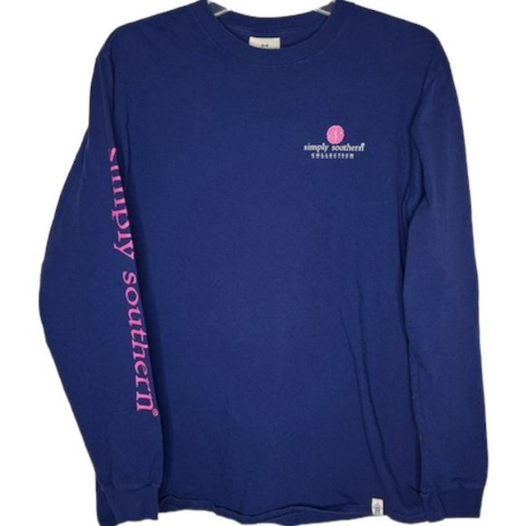Simply Southern “Look at the Stars” 100% Cotton LS Tee - Dark Blue - M - Picture 2 of 8